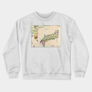 Johannes Blaeu - Japan Kingdom 1665 -  Ancient Worlds Crewneck Sweatshirt